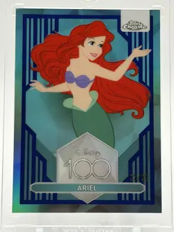 2023 Topps Chrome Disney 100 Anniversary Ariel Little Mermaid Blue Refractor /75 - Image 1