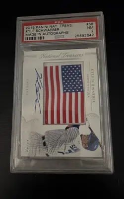 2015 Panini National Treasures Kyle Schwarber #48/99 Autograph Rookie PSA NM - Image 1
