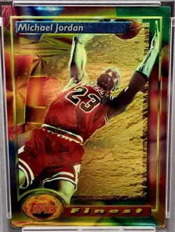 Topps 1993 Finest Michael Jordan Chicago Bulls #1 PSA 7 Graded Card - Image 3