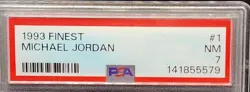 Topps 1993 Finest Michael Jordan Chicago Bulls #1 PSA 7 Graded Card - Image 5