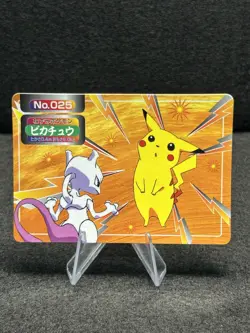 Pikachu Mewtwo Pokemon Card Game Topsun Japanese Vintage TCG Nintendo Anime LP - Image 1