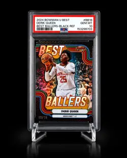 DERIK QUEEN 2024 Bowman's U Best BLACK REFRACTOR Rookie #'d /10 PSA 10 Pop 1 - Image 1
