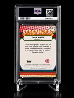 DERIK QUEEN 2024 Bowman's U Best BLACK REFRACTOR Rookie #'d /10 PSA 10 Pop 1 - Image 2