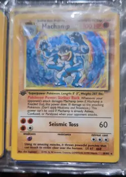 1995 First Edition Pokemon Card Machamp Holo 8/102 Great Condition - Image 2