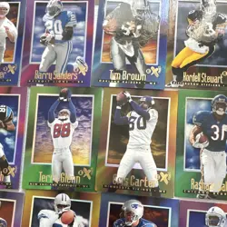 1997 skybox E-X 2000 2000 NFL Football Card Lot 45 Favre Marino Rice Sanders - Image 3