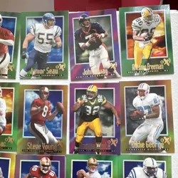 1997 skybox E-X 2000 2000 NFL Football Card Lot 45 Favre Marino Rice Sanders - Image 5
