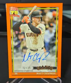 MATT CHAPMAN 2026 Topps Series 2 On-Card Autograph ORANGE Parallel #'d /25 - Image 1