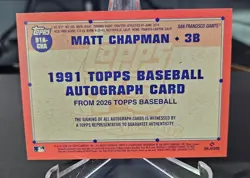 MATT CHAPMAN 2026 Topps Series 2 On-Card Autograph ORANGE Parallel #'d /25 - Image 2