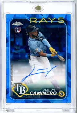 JUNIOR CAMINERO 2024 Topps Chrome Sapphire RC Rookie On-Card AUTOGRAPH /199 - Image 1