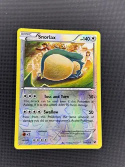 Pokemon TCG Snorlax 77/124 LP Reverse Holo Rare XY Fates Collide - Image 1