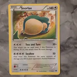 Pokemon TCG Snorlax 77/124 LP Rare XY Fates Collide - Image 1