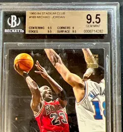 Topps Stadium Club 1993-94 Michael Jordan #169 BGS 9.5 Chicago Bulls Card - Image 3