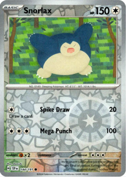 Snorlax 144/191 | Surging Sparks | Common Reverse Holo | NM Pokemon Card - Image 1