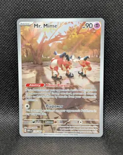 Pokemon TCG Mr. Mime Scarlet Violet-151 Holo Card 179/165 Illustration Rare NM - Image 1