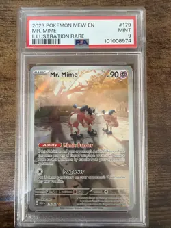 Pokemon TCG Mr. Mime Scarlet Violet-151 Holo Illustration Card 179/165 PSA 9 - Image 1