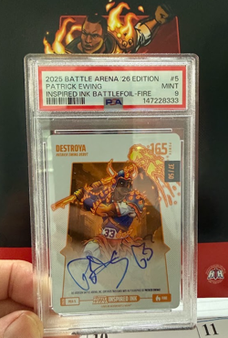 2026 Bo Jackson Battle Arena #PEA-5 Destroya Fire Auto Patrick Ewing PSA 9 - Image 2