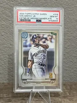 2020 Topps Gypsy Queen Ken Griffey Jr 318 (Missing Nameplate) SSP PSA 10 POP 3 - Image 1