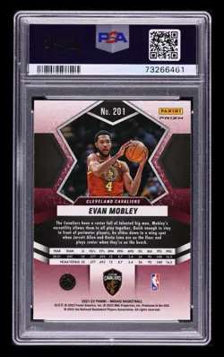 2021 Panini Mosaic Evan Mobley Rookie Red Mosaic PSA 10 #201 Cavaliers RC - Image 2