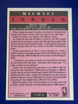 🏀 1991-92 Fleer Basketball Pro Visions Insert Card #2 Michael JORDAN 🏀 - Image 2