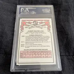 1981 Donruss Sparky Lyle #284 Philadelphia Phillies Baseball PSA 10 Gem Mint - Image 2