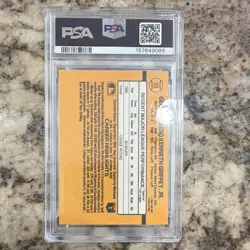 1989 Donruss Ken Griffey Jr Rated Rookie RC #33 *Denotes on Back PSA 10 - Image 2
