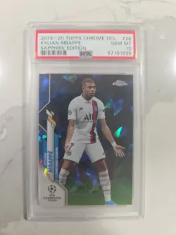 2019 Topps Chrome UCL Kylian Mbappe Sapphire Edition PSA 10!! - Image 1