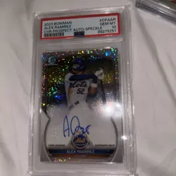 Alex Ramirez 2023 Bowman Chrome Auto Speckle Refractor PSA 10 - Image 1