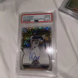 Alex Ramirez 2023 Bowman Chrome Auto Speckle Refractor PSA 10 - Image 2