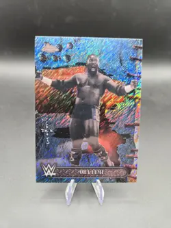 2025 Topps Chrome WWE x Cactus Jack Oba Femi Aqua Shimmer Refractor /199 - Image 1