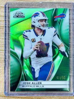 Topps Chrome Black Josh Allen Green #12 #’d 41/99 Buffalo Bills 2025 - Image 1