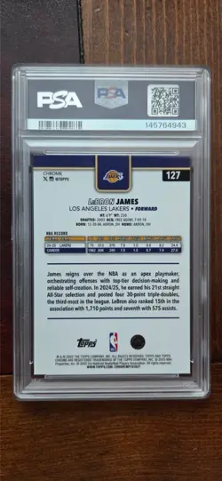 Lebron James 2025 Topps Chrome #127 PSA 9 Los Angeles Lakers - Image 2