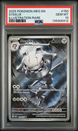 2025 POKEMON MEG EN-MEGA EVOLUTION ILLUSTRATION RARE #150 STEELIX PSA 10 - Image 1