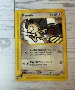 Nintendo Pokemon TCG Meowth 121/165 Expedition Reverse Holo Common 2002 EN 50 HP - Image 1