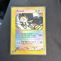 2002 Pokemon Expedition MEOWTH Reverse Holo #121/165 - Image 1