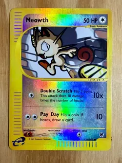 Pokemon Expedition Meowth Reverse Holo 121/165 2002 Vintage LP - Image 1