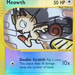 Meowth Reverse Holo Expedition Base Set 121/165 e-Reader Pokemon TCG WotC LP/MP - Image 2