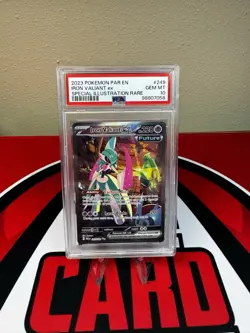 2023 Pokemon Paradox Rift Iron Valiant Ex #249 Special Illustration Rare PSA 10 - Image 1
