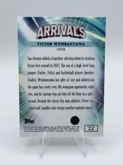 2023-24 Topps Finest Victor Wembanyama RC Arrivals Insert #A-6 Chrome Spurs Wemb - Image 2