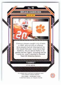 2023 Panini Prizm Draft Picks #11 Brian Dawkins Prizms Gold Ice - Image 2