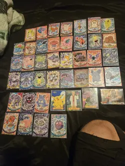 (42) Vintage VTG Pokemon TOPPS Blue/Black/green LABELS TV Animation LOT. - Image 1