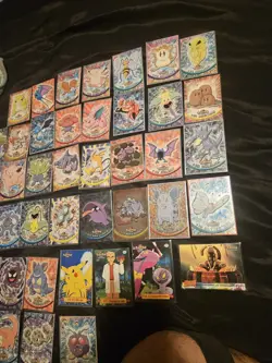 (42) Vintage VTG Pokemon TOPPS Blue/Black/green LABELS TV Animation LOT. - Image 2