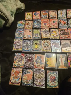 (42) Vintage VTG Pokemon TOPPS Blue/Black/green LABELS TV Animation LOT. - Image 3
