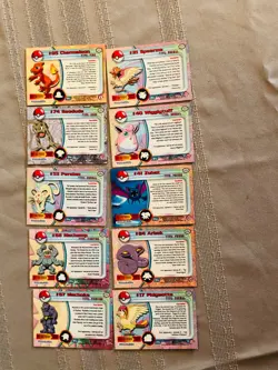 Lot (10) Vintage 1999 Topps Pokemon Series 1 TV Animation Cards - Image 2