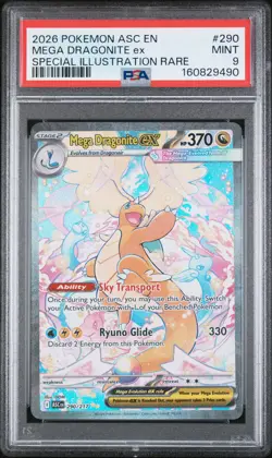 2026 POKEMON ASC EN-ASCENDED HEROES #290 MEGA DRAGONITE EX PSA 9 - Image 1