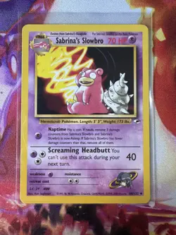LP - Sabrina's Slowbro 60/132 - Uncommon Gym Heroes Pokemon Card - Image 1