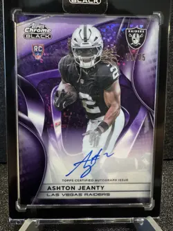 Topps Chrome Black Ashton Jeanty 2025 RC Auto RAU-AJ /75 Purple Mini-Diamonds - Image 1