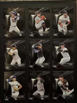 2026 Topps Chrome Black 9 Card Base Lot Same Box - Kim, Jobe, Verlander, Marte - Image 1