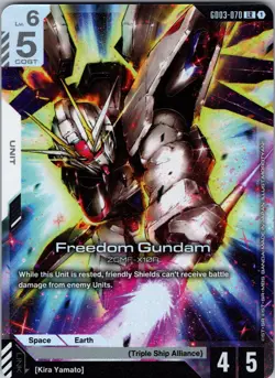 Freedom Gundam GD03-070 LR Steel Requiem Textured Foil Gundam Card Game NM/M - Image 1