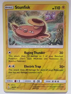 REVERSE HOLO Stunfisk 56/214 LP / VLP - RARE Unbroken Bonds Pokemon Card sowsow - Image 1