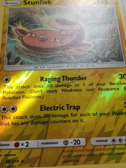 REVERSE HOLO Stunfisk 56/214 LP / VLP - RARE Unbroken Bonds Pokemon Card sowsow - Image 3